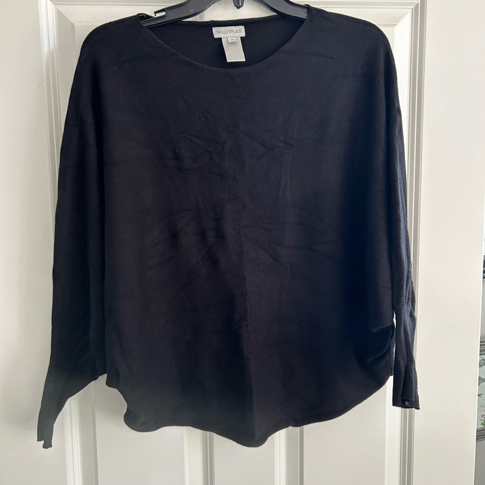 Black Women's crop Dolman sleeve sweater
